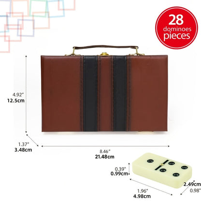 Double Six Dominoes Set 28pcs White – Extra Large Classic Domino Game with Gold Spinner & Premium Storage Box