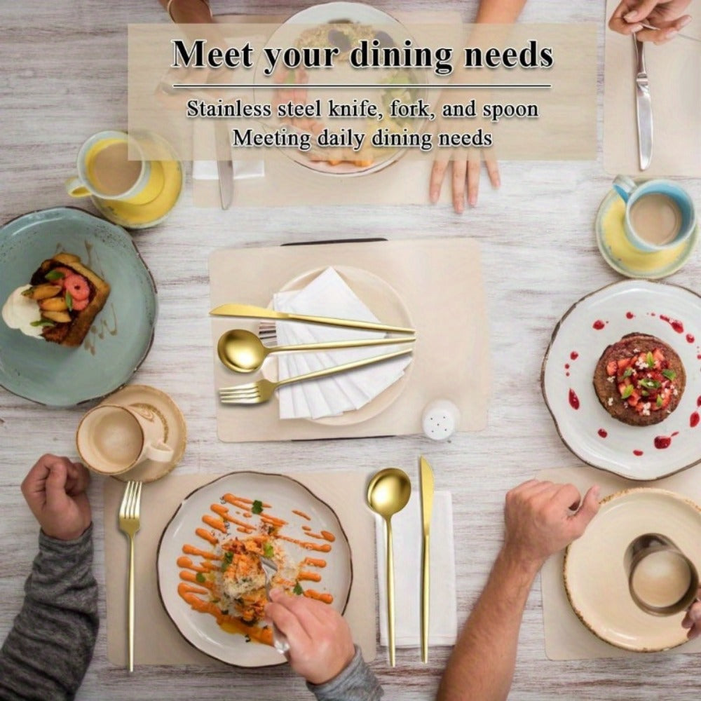 Gold Silverware Set 60 Pcs Service for 20 for Entryways, Bedrooms and Living Spaces, with the Listed Configuration