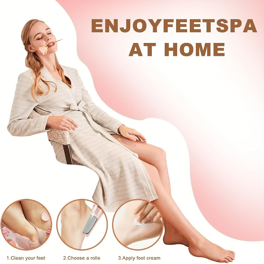 Electric Foot File Callus Remover IPX4 Waterproof 2 Interchangeable Grinding Heads 2 Speed Settings Auto