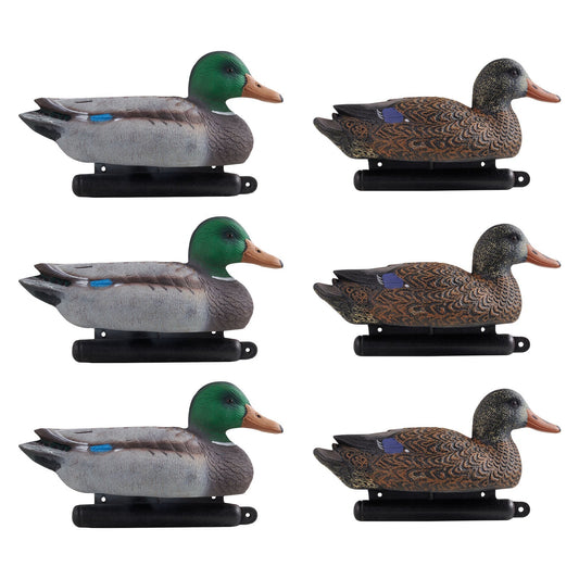Duck Decoys 6-Pack – Realistic Floating Teal Decoy Set with Bionic Painting, XPE Compression Storage, 3 Male & 3 Female Ducks for Hunting
