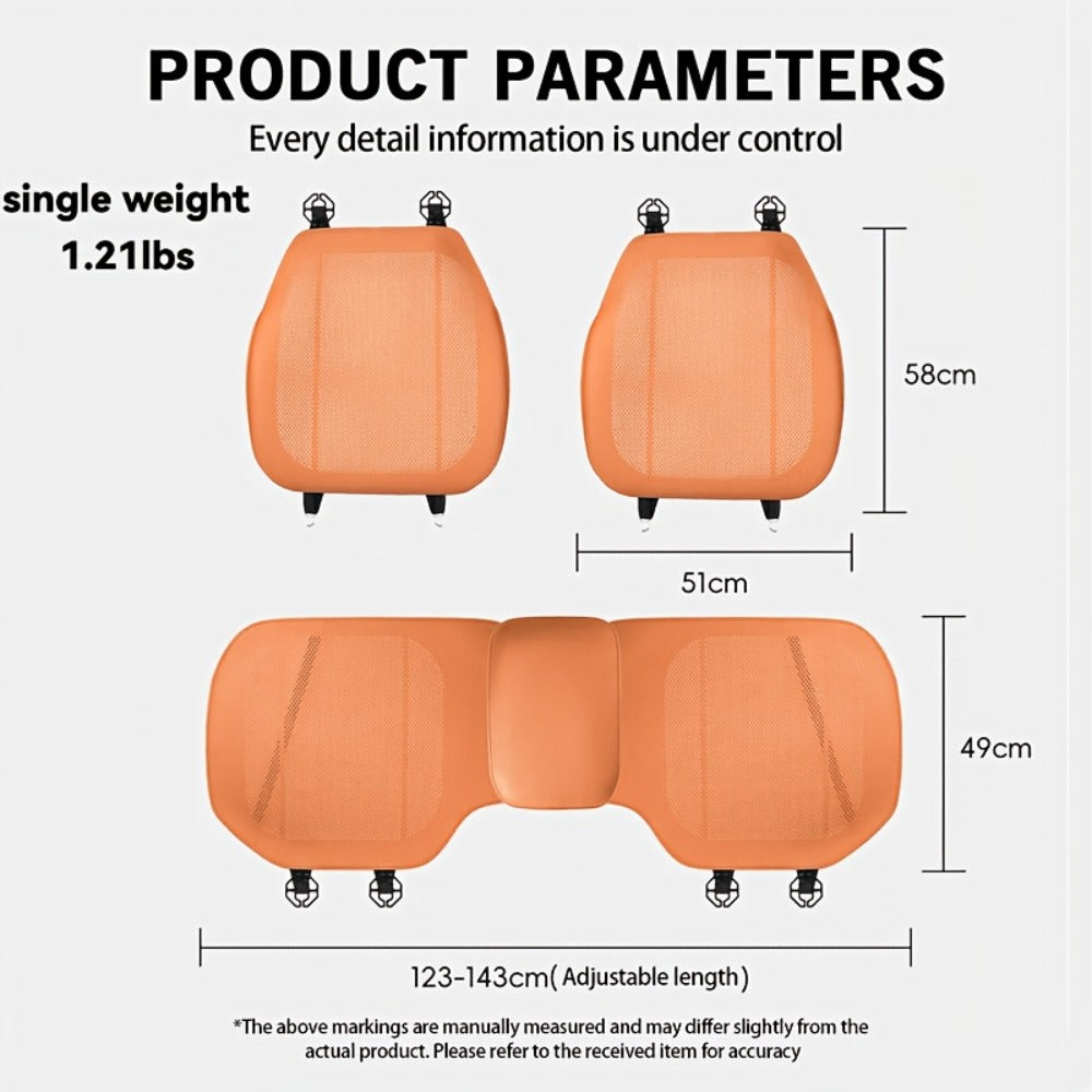Perforated Car Seat Cushion Single Pad with 45 x 55cm Size and Black, White, Orange or Brown Color Options