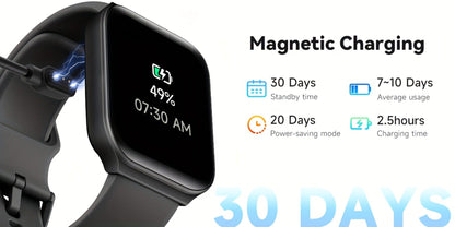 Smartwatch with Alexa Built-in FAWEIO 1.95" Large Display, Wireless Calling, 100+ Sport Modes, Pedometer Heart Rate Sleep Blood