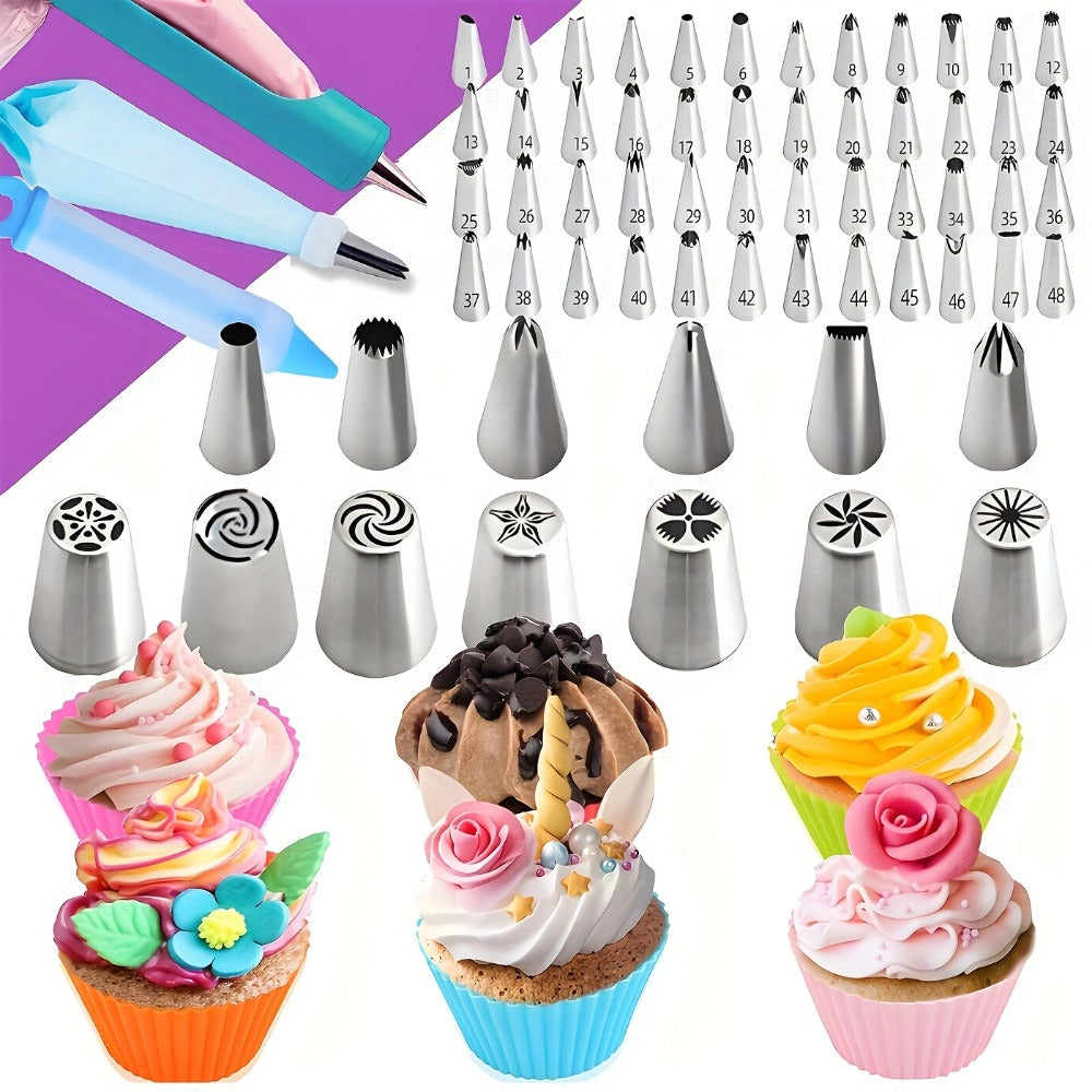 Piping Bags and Tips Set 492pcs Complete Cake Decorating Kit with Turntable Frosting Spatula for Entryways, Bedrooms and Living Spaces