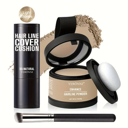 Hair Root Concealer Powder with Brush - Instantly Covers Gray Roots & Thinning Hairline, Plant-Based Keratin Formula