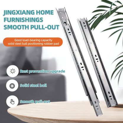 Full Extension Ball Bearing Drawer Slides 2-Pack in 10, 14 or 16-Inch Lengths for Kitchen, Dresser and Office Cabinets