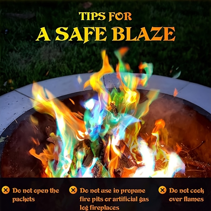 Fire Color Changing Packets 12/24pcs – Magic Colorful Flame Packets for Campfire, Fire Pit, Bonfire & Outdoor Fireplace