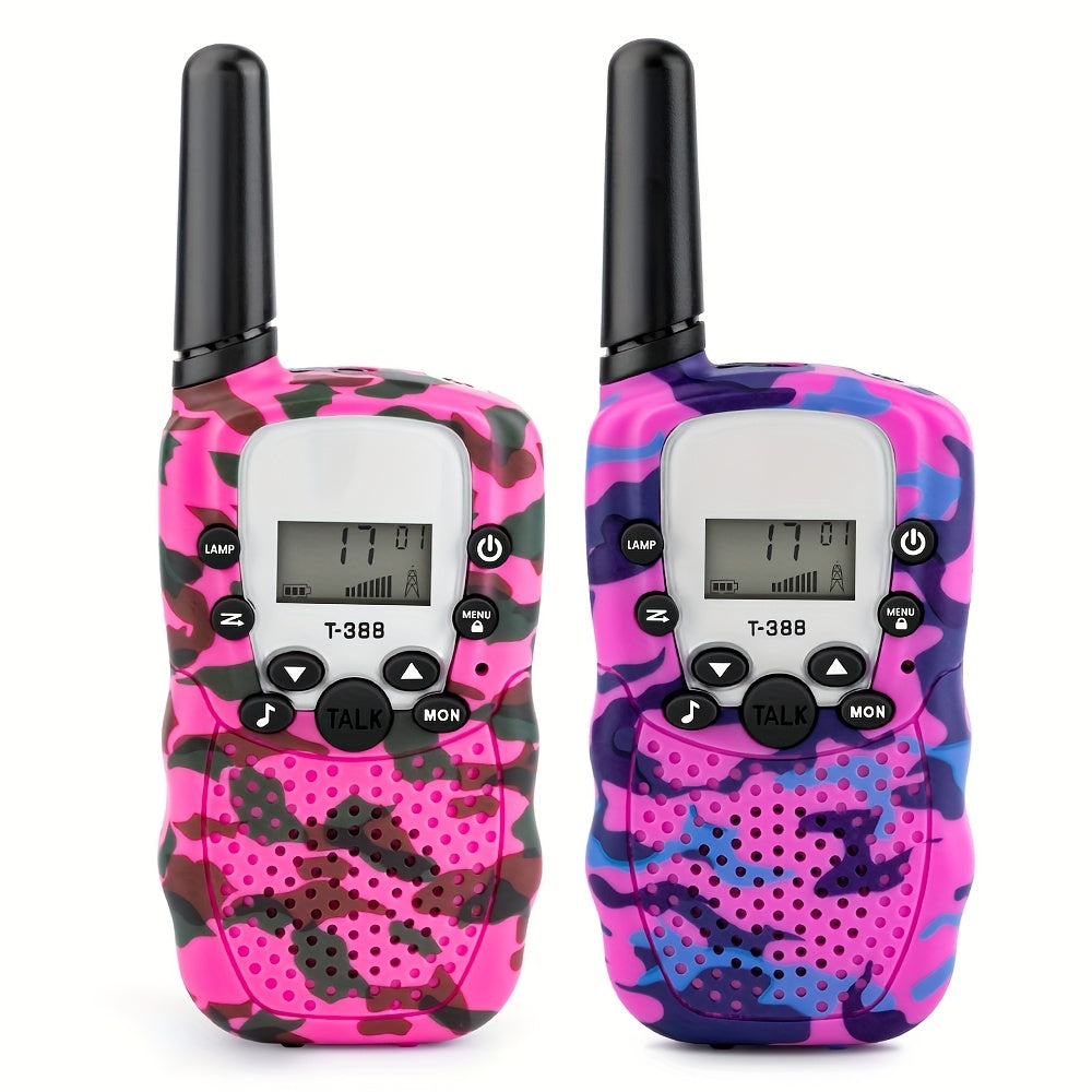 Colorful T-388 Two-Way Radio Set with LCD Screens in Two- or Four-Handset Packs for Outdoor Communication