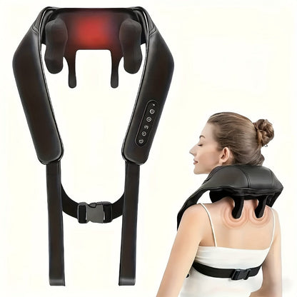 Neck Shoulder Massage Pillow 8D Deep Kneading Wireless Electric Back Massager Simulates Human Hands for Neck for Home or Salon Spa Use