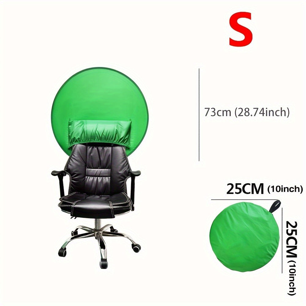Chair Mount Green Screen Backdrop Collapsible Chroma Key Background for Streaming Vlogging Video Calls Zoom Portable Wrinkle-Resistant