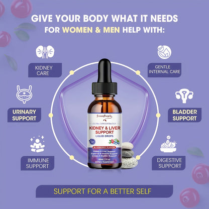 Milk Thistle Liver & Kidney Support Liquid Supplement 27-in-1 Vegan Herbal Formula, Alcohol-Free Fast-Absorbing Detox