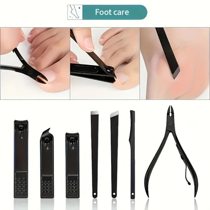 Manicure & Pedicure Kit 25 Piece Stainless Steel Nail Clipper Set – Professional Sharp Blade Complete Home Nail Care Tools for Fingernails