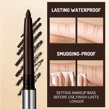 Quick-Dry Brown & Black Gel Eyeliner Pencil 3 Pack Waterproof Smudge-Proof, for Makeup, Travel and Everyday Vanity Use