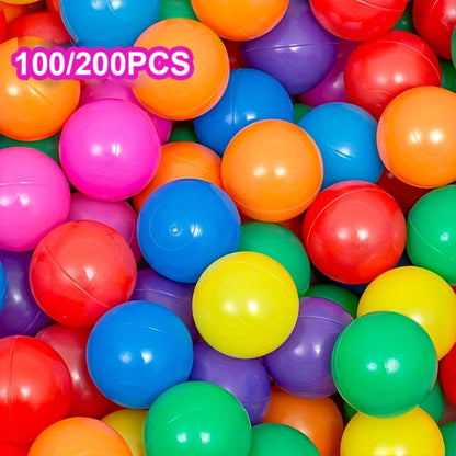 Colorful Plastic Ball Pit Balls for Kids, 100 or 200pcs Vibrant Mixed Color Balls for Ball Pools