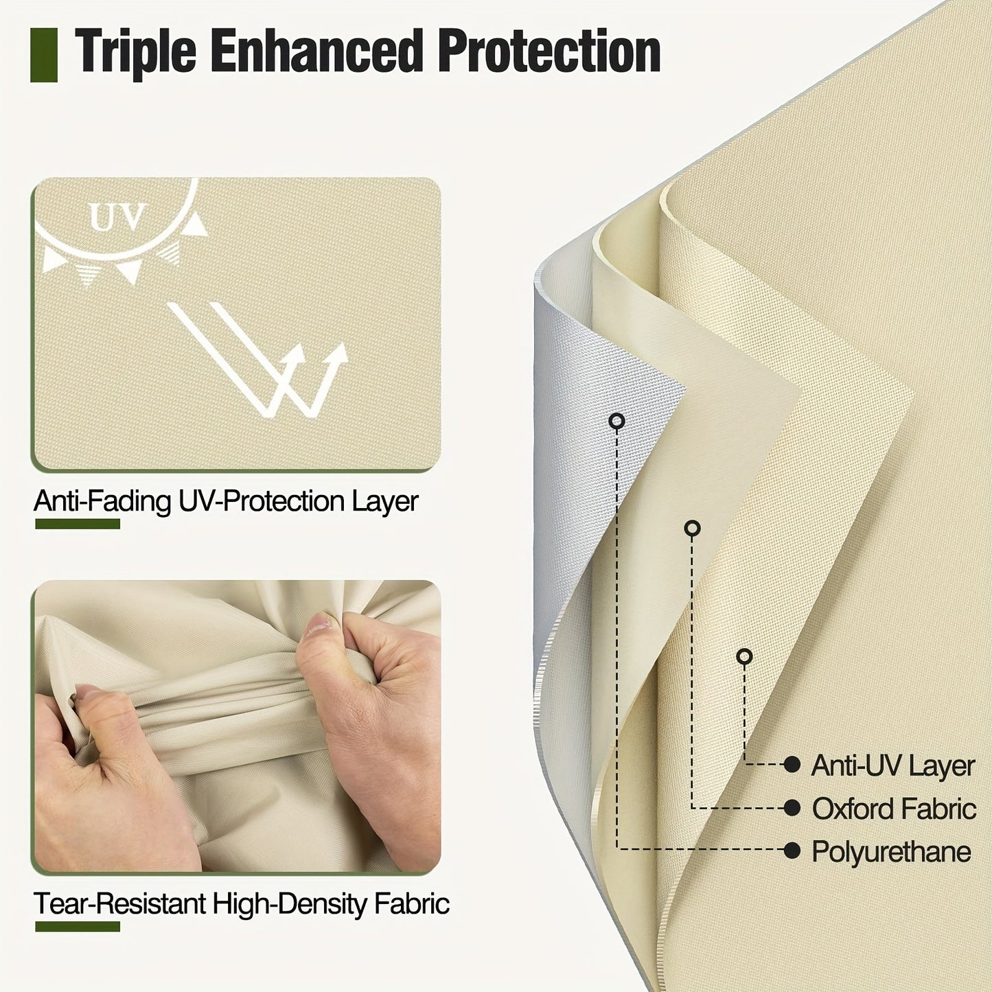 Two-Pack Patio Chair Covers in Beige and Brown with 32- or 35-Inch Width and 36-Inch Height