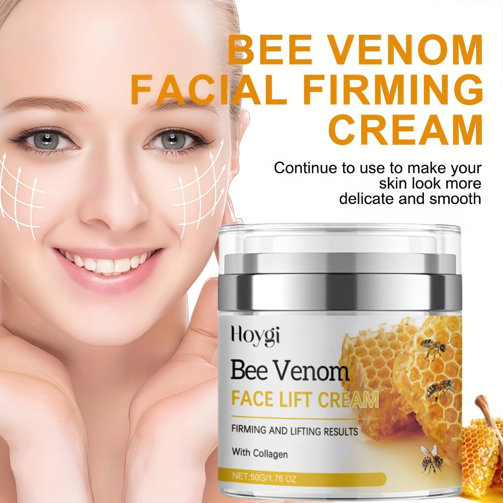 Face Cream Bee Venom 50g Formula with Hyaluronic Acid, Vitamin E and Lightweight Face and Neck Texture