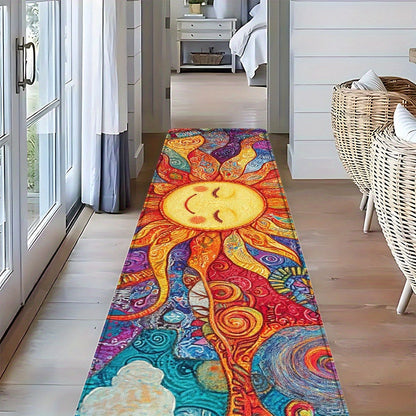 Boho Runner Rug Mandala Polyester Kitchen Hallway Mat Sun Totem Colorful Pattern Living Room Bathroom 5 Designs