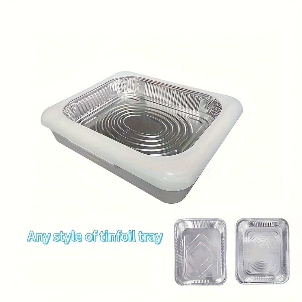 Aluminum Foil Tray with Lid - 2-in-1 Stackable BBQ Salad Serving Container for Picnic Party Kitchen