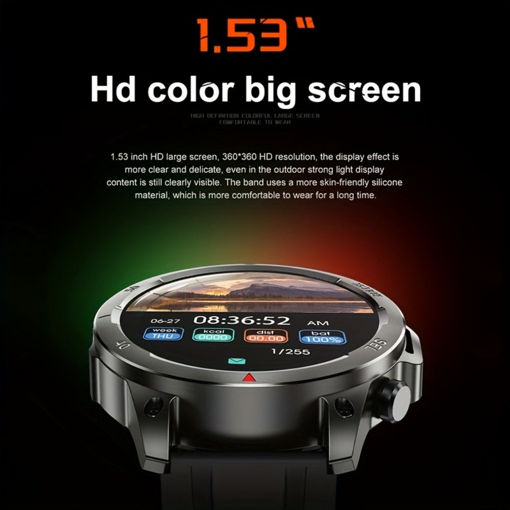 Smartwatch GPS NFC for Men – AI Voice Calling, 360×360 HD Screen, Built-in Compass, Motion Trajectory, Heart Rate Sleep Fitness