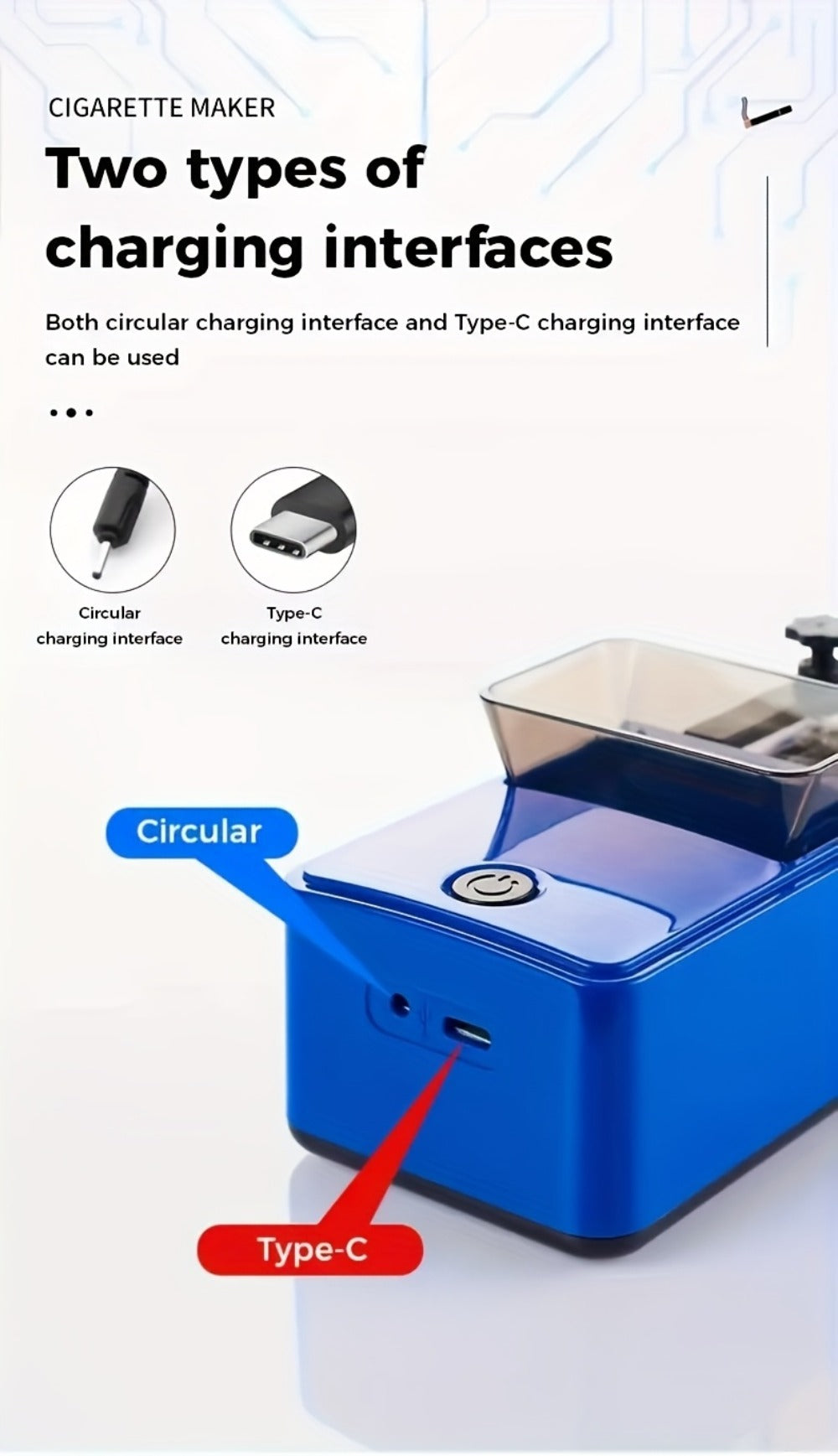 Electric Cigarette Rolling Machine USB Rechargeable Cigarette Roller 2-Second Rapid Roll High for Entryways, Bedrooms and Living Spaces