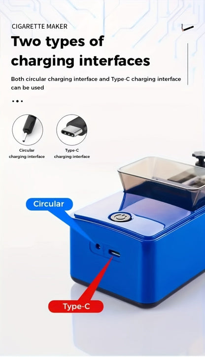 Electric Cigarette Rolling Machine USB Rechargeable Cigarette Roller 2-Second Rapid Roll High for Entryways, Bedrooms and Living Spaces
