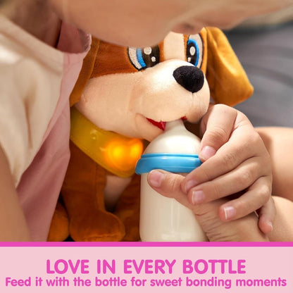 Interactive Plush Dog Toy for Toddlers with Carrier Set Music Lights Sounds with the Listed Color, Size or Set Options for Everyday Use