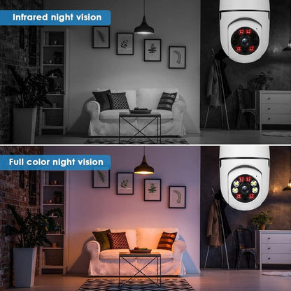 Light Bulb Security Camera 2-Pack 4MP E27 WiFi, Full Color Night Vision, Motion Detection Alerts