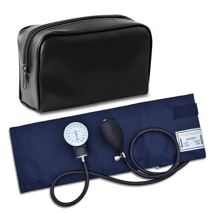 Blood Pressure Monitor Manual Aneroid Set, Upper-Arm Nylon Cuff with Dial Gauge, Stethoscope and Case