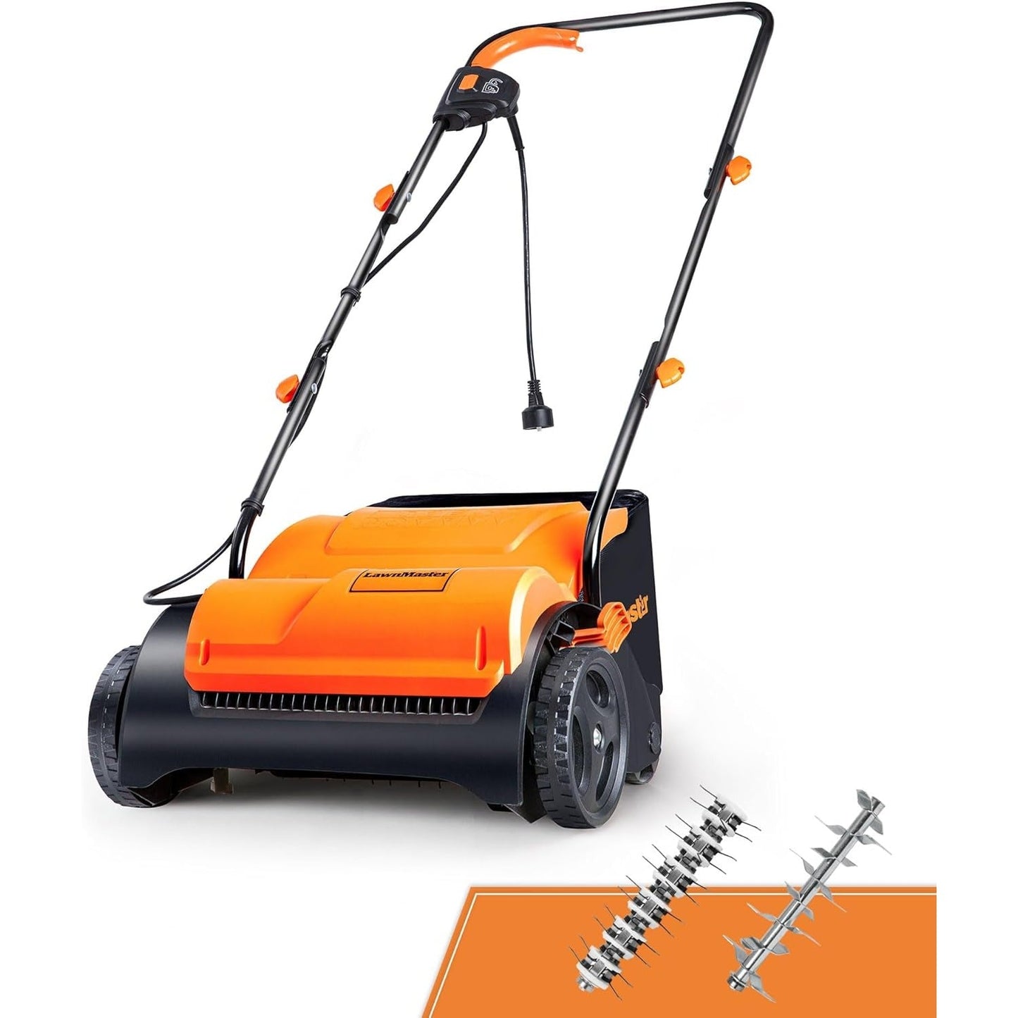 Electric Lawn Scarifier & Dethatcher 13" 12AMP 2-in-1 Aerator, 3400RPM Motor, 19 Cutting Positions