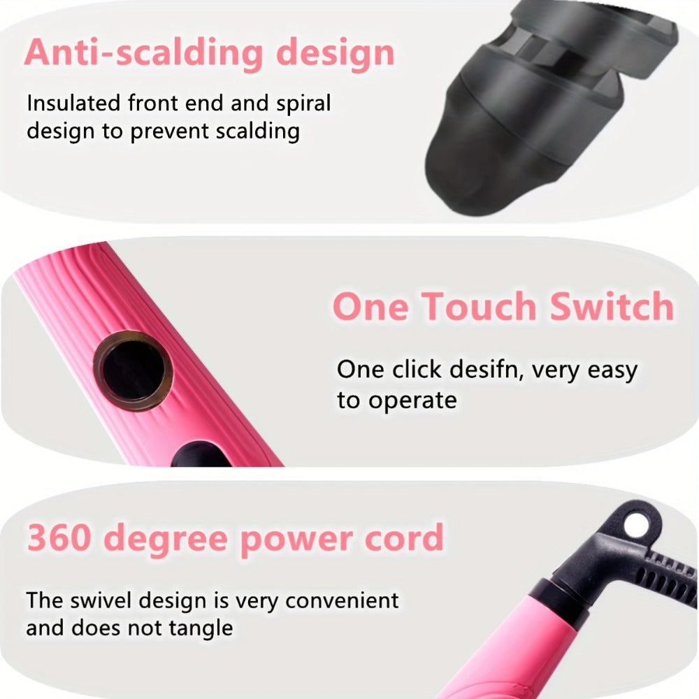 Spiral Curling Wand for Women Professional Hair Curler Electric Curl Iron Fast Heat-Up Waves, for Home, Travel and Salon Hair Styling
