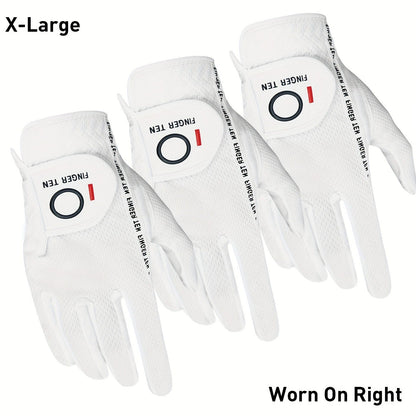 Wet Weather Golf Gloves Rain Grip 3-Pack for Men | Breathable Water-Resistant Golf Gloves for Left & Right Hand