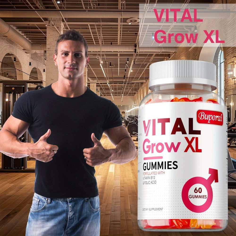Dietary Supplement Gummies with Buporai Label, Apple Cider Vinegar, Mineral Blend and 60 Count