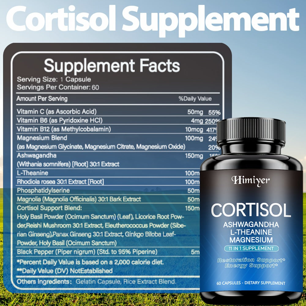 Ashwagandha & Rhodiola Rosea Capsules for Cortisol Control, Energy & Restful Sleep for Bath Time, Home Spa and Personal Care
