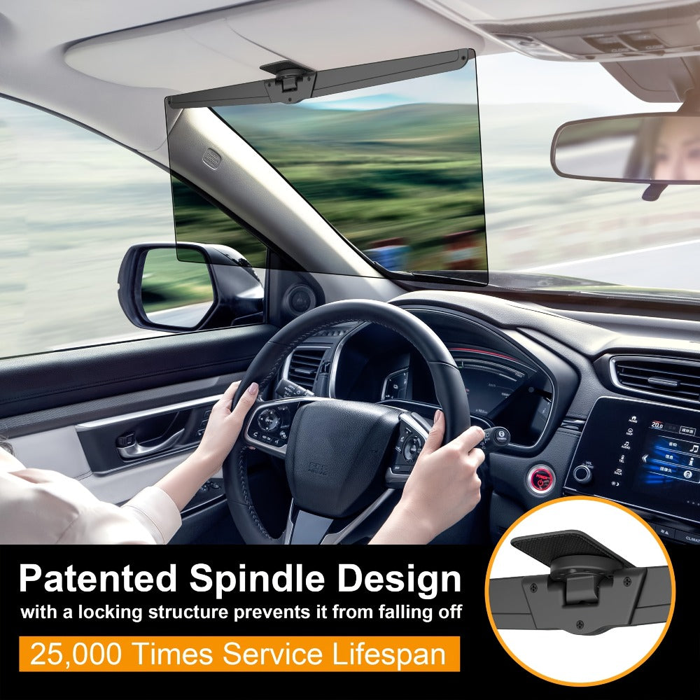 Car Visor Extender Polarized UV400 Anti-Glare | Clip-On Adjustable Sun Visor Extension, Blocks Blinding Sun & Headlight Glare