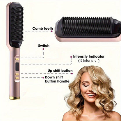 2-in-1 Wet and Dry Hair Straightener Curler Portable Flat Iron Fast Heat Adjustable Temperature, for Home, Travel and Salon Hair Styling