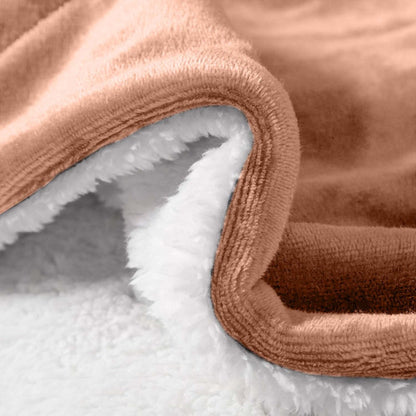 480GSM Sherpa Fleece Blanket, Double-Sided Heavy Throw for Couch, Bed & Travel, Reversible All Season