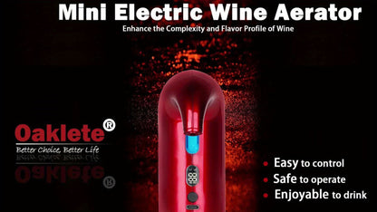 Electric Wine Aerator and Dispenser with Red or Black Housing, Three Checkout Configurations and Pictured Accessories