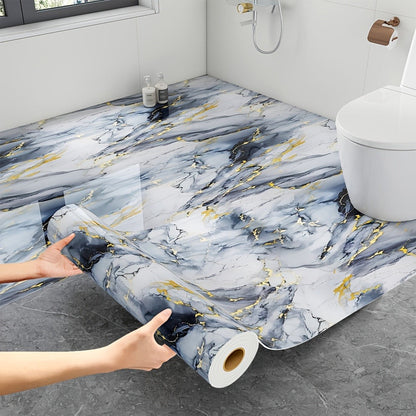 Peel and Stick Floor Tile Sticker 15.7"x118" Self-Adhesive Marble Pattern Vinyl Roll for Entryways, Bedrooms and Living Spaces