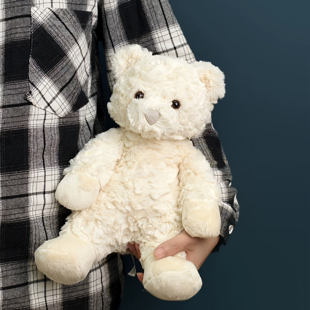 Stuffed Animal White Teddy Bear with Loving Heart Detail, Kawaii Theme and One product details Style