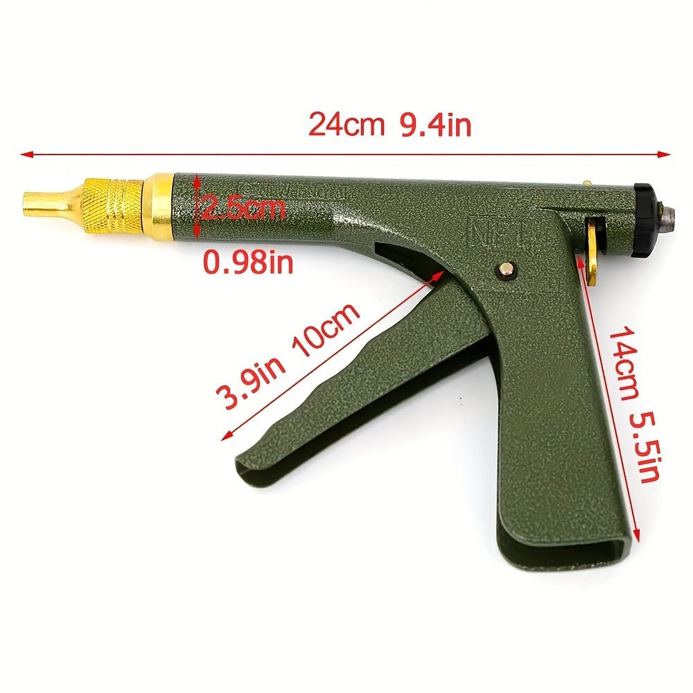 Tubeless Tire Repair Gun Kit with Mushroom Plug & Probe Nozzle, Spring-Loaded Puncture Fix Tool for Cars Trucks SUVs Travel Trailers & Fifth