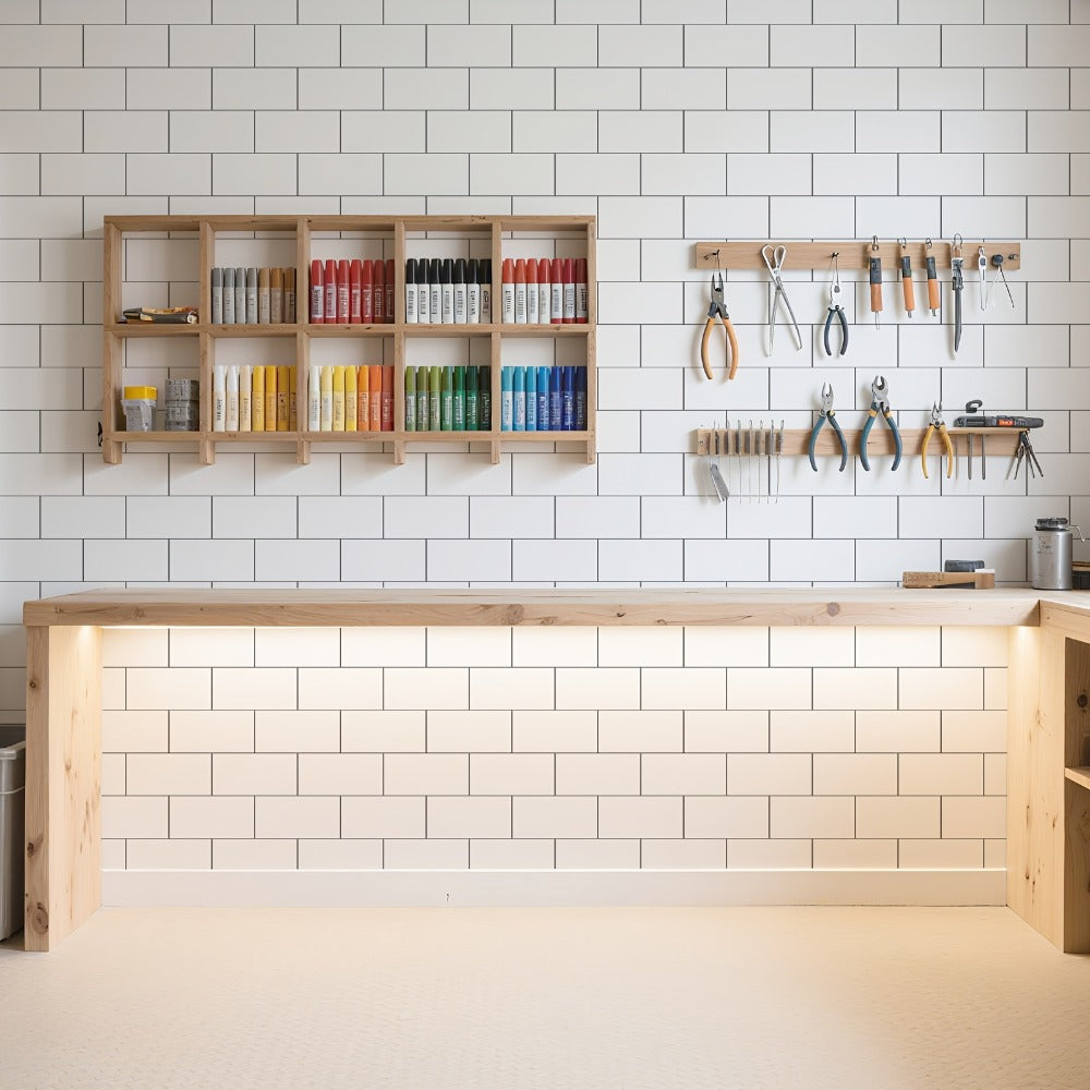 Peel and Stick Subway Tiles 102 Pieces 3x6 Inch Glossy White PVC Self Adhesive Kitchen for Entryways, Bedrooms and Living Spaces