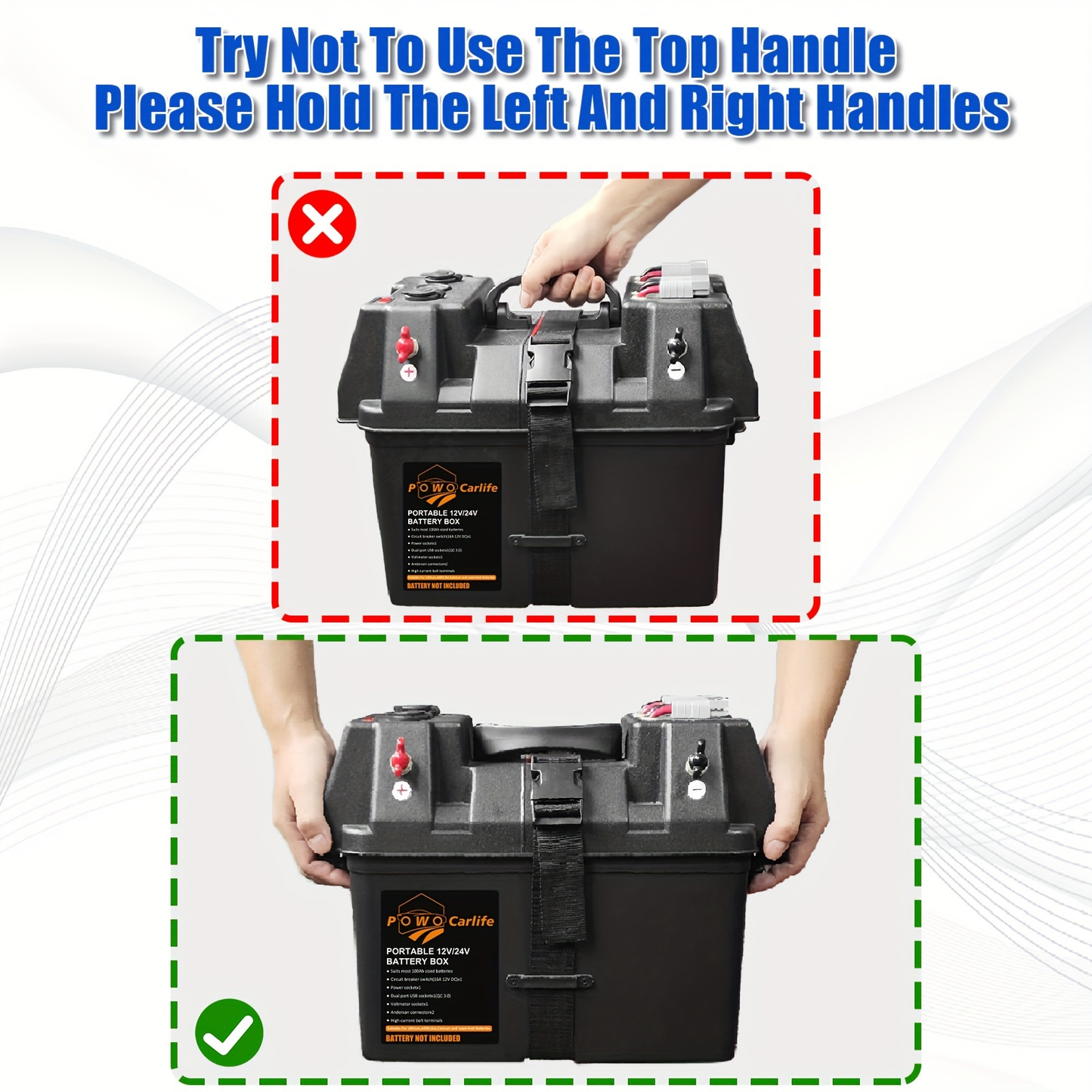 RV Battery Box Power Center Group 24-31 Smart Battery Holder with QC3.0 PD Fast Charge USB DC for an Everyday Personal Care Routine