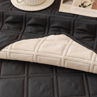 Sofa Cover Three-Piece Soundwave Embossed Set with Sofa Panel, Two Armrest Covers and Backing Mat