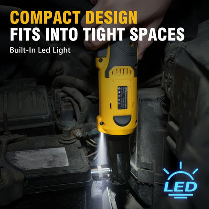 Cordless Ratchet Wrench Set 3/8 Inch 60FT-LBS 80Nm Electric Ratchet 2x20V Rechargeable Variable Speed for Home, Garage and DIY Projects
