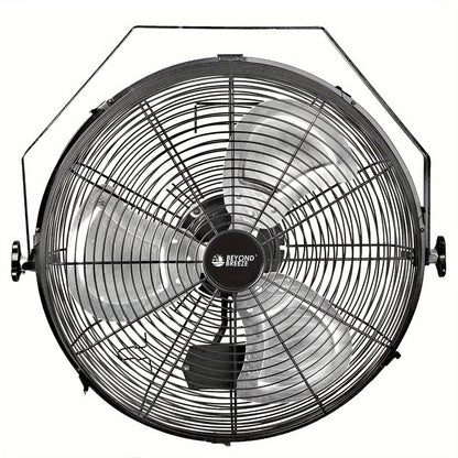 Wall Mounted Fan 18"/16" with 3 Speed Settings, Quiet Electric Fan for Home, Garage & Industrial Use