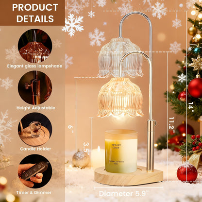 Candle Warmer Lamp Adjustable Height Dimmable Flameless Scented Wax Melt Vintage Iron for Everyday Face, Beard and Body Grooming