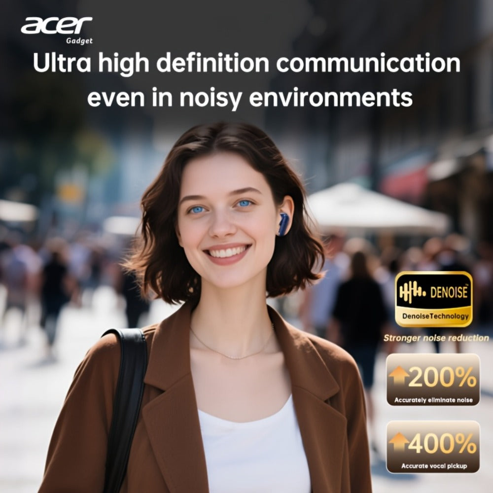 ANC Wireless Earbuds Acer Official TWS In-Ear Active Noise Cancellation Spatial Audio for Bedside Audio, Alarms and Room Entertainment