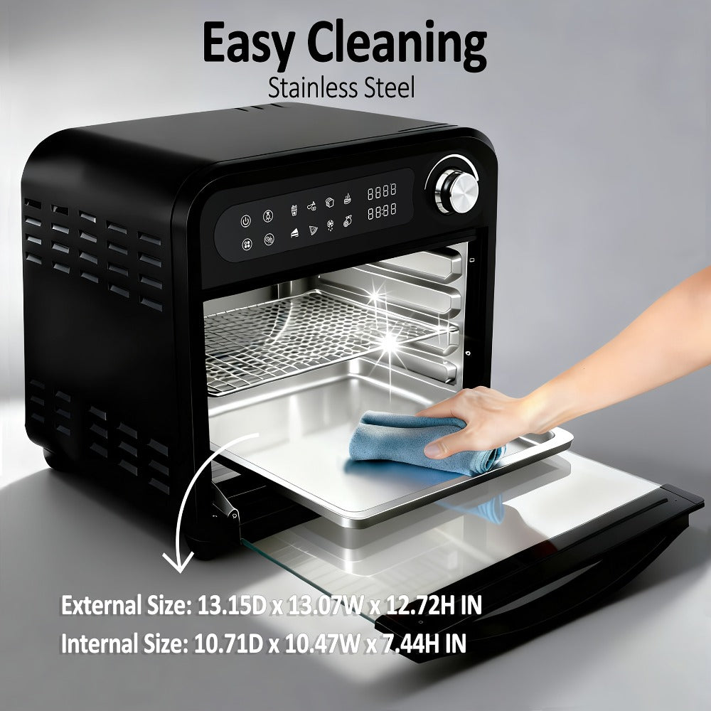 Air Fryer Toaster Oven Combo 15QT Extra Large, 360° Convection, LED Digital Display, Precise Temperature Control