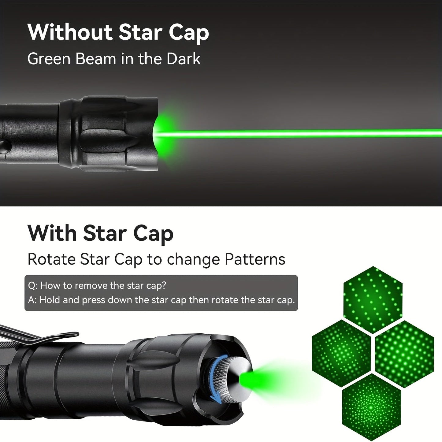 Tactical Laser Pointer with Battery & Charger, Red Green Purple
