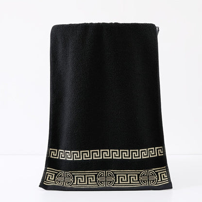 Five-Piece Patterned Bath Towel Set with One Bath Towel, Two Hand Towels and Two Washcloths in Three Colors