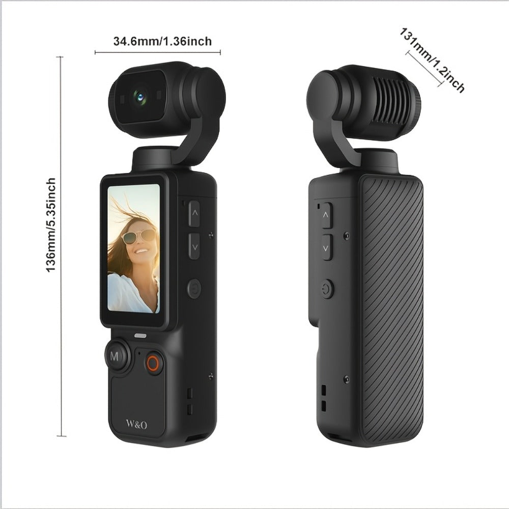 4K UHD Pocket Body Camera 32GB Card 2000mAh Battery 16X Zoom 180° Rotation 1.9-Inch Screen Mini Video Audio Cam for Outdoor Sport Bike